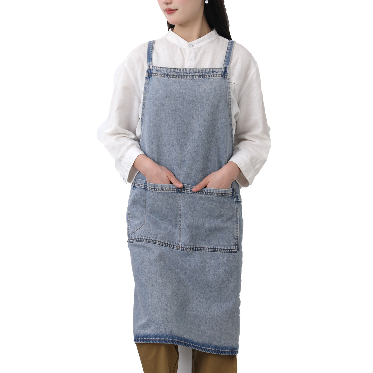 Home Cooking Work - Denim Apron Cotton Korean Canvas Antifouling