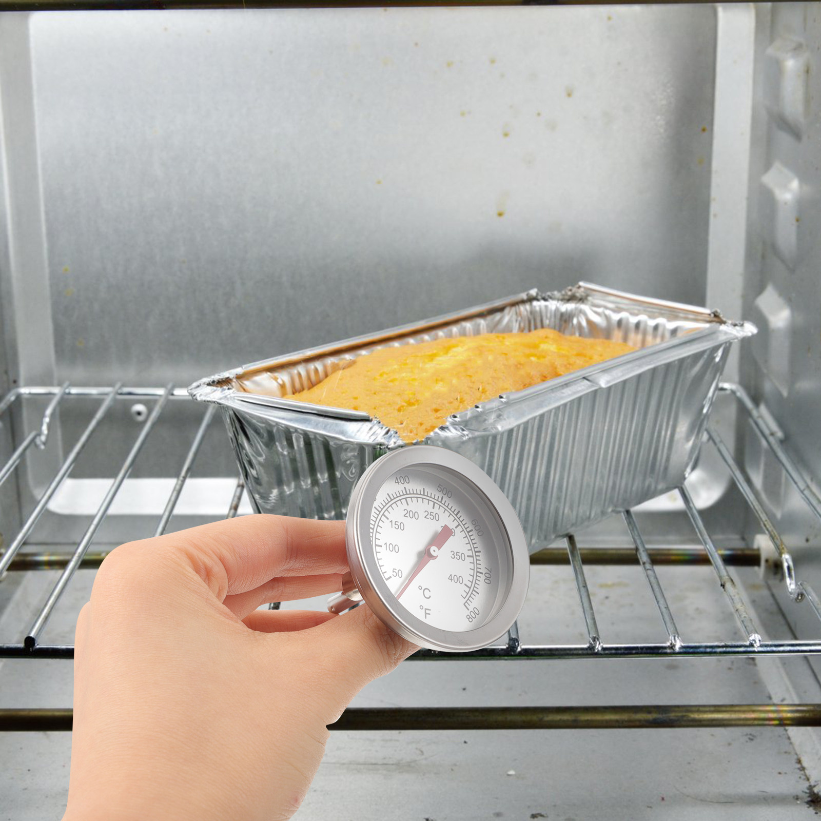 Home Cooking Usa - Large Dial Oven Thermometer Stainless Steel
