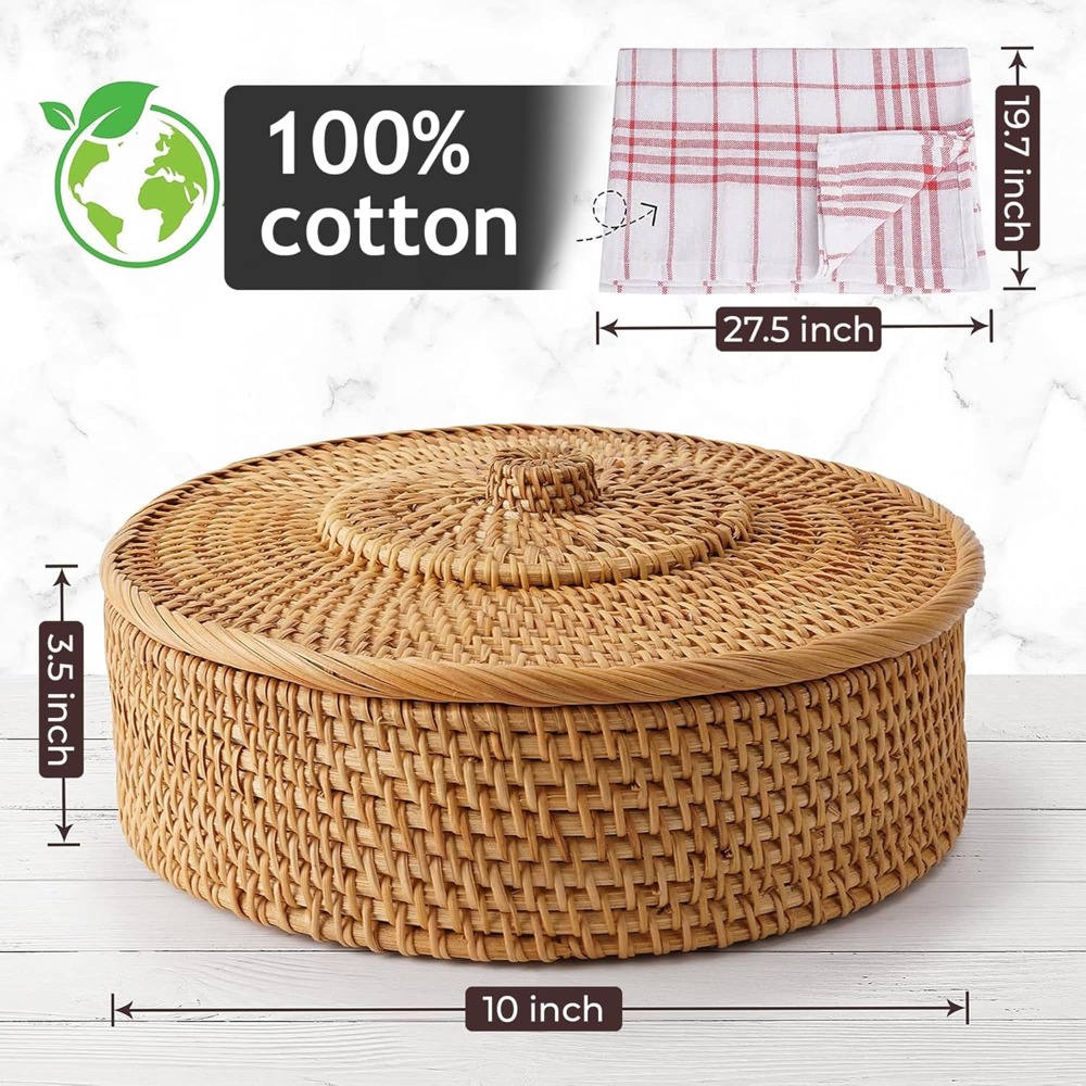 Rattan Tortilla Warmer Basket  - Tortilla Warmer Cloth recensie en prijs