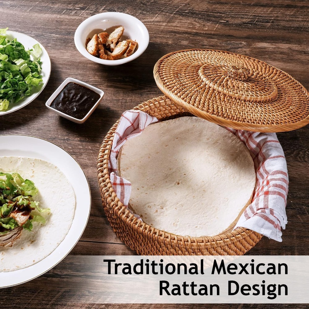 Rattan Tortilla Warmer Basket  - Tortilla Warmer Cloth recensie en prijs