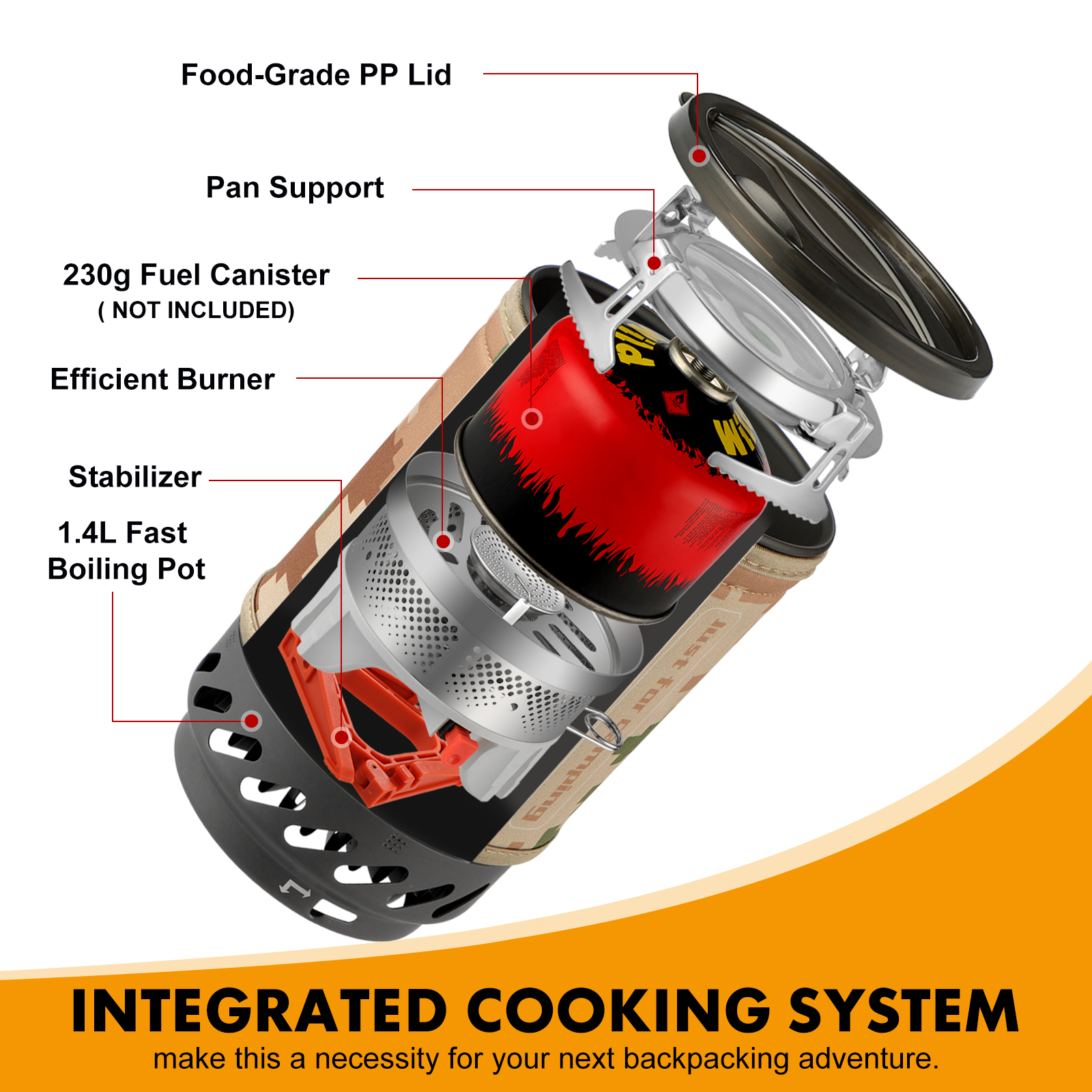 1.4L Portable Cooking System W - Home Cooking Gas Stove recensie en prijs