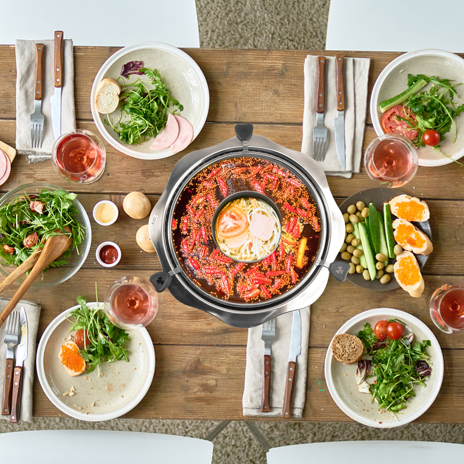 Rotating Hot Pot Stainless Ste - Home Cooking Utensils recensie en prijs